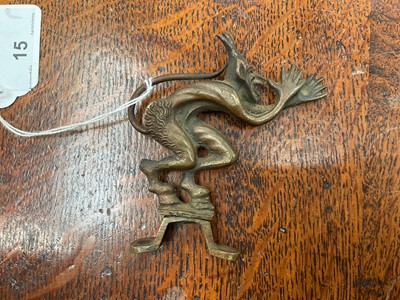 Lot 15 - Vintage bronzed metal car mascot in the form of a devil, 9cm in overall height.