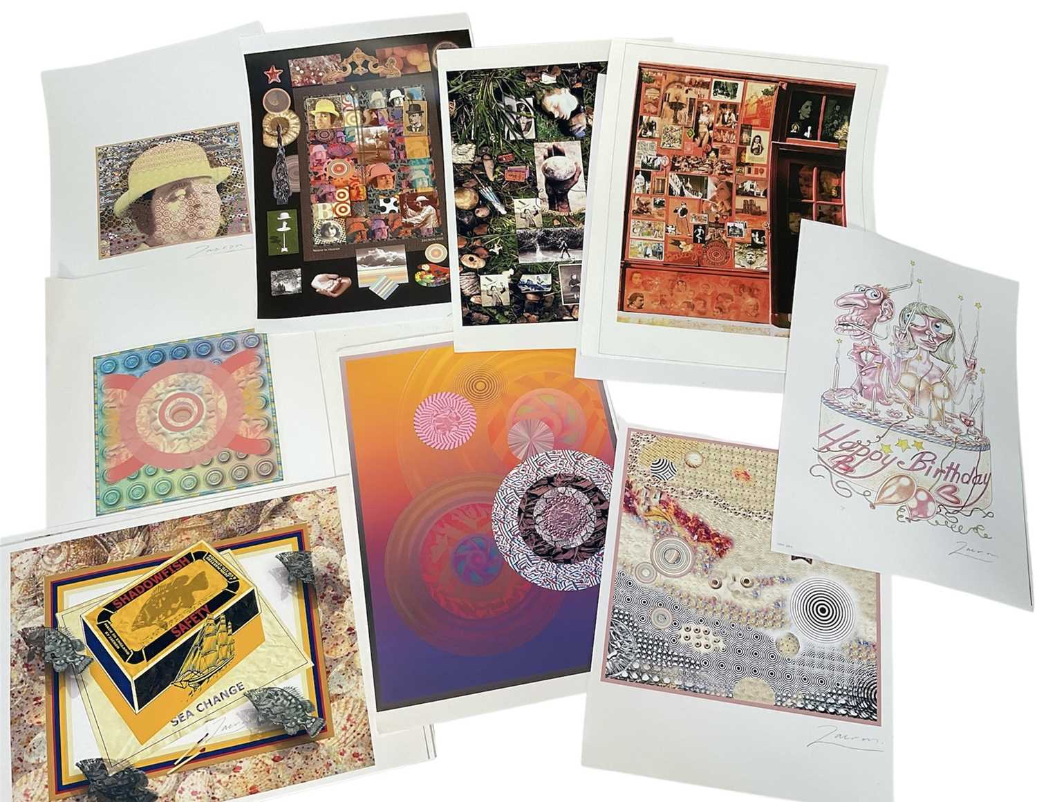 Lot 5074 - *Richard Drew, known as Zacron (British, 1943-2012) Collection of prints, mostly signed, 11 prints and several duplicates, 15 in total, the largest 36cm x 27cm, all loose. (15)