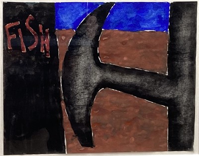 Lot 964 - *Josef Herman (1911-2000) watercolour, 'Fish', 19.5cm x 25cm, in glazed frame