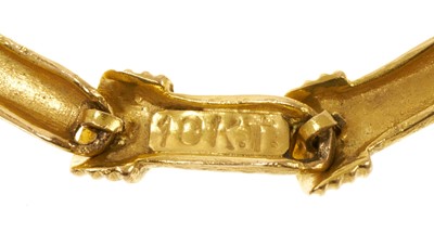 Lot 463 - Yellow metal bracelet, stamped 18k