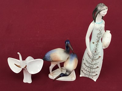 Lot 1165 - Herend porcelain figure of two swans numbered 5192, together with other Hungarian items