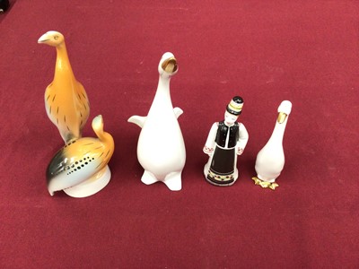 Lot 1165 - Herend porcelain figure of two swans numbered 5192, together with other Hungarian items
