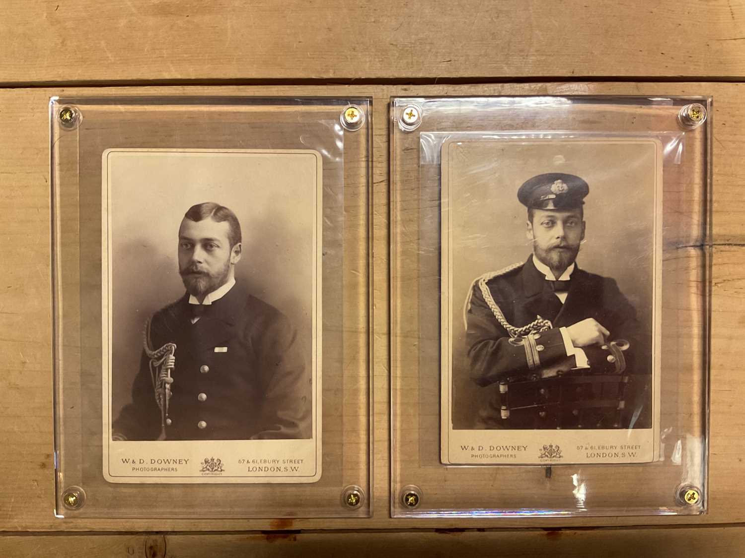 Lot 63 - Two Victorian cabinet card photograph portraits of H.R.H. The Duke of York (later King George V), by W & D Downey