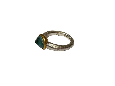 Lot 41 - Contemporary silver and gem set ring by Poppy Dandiya
