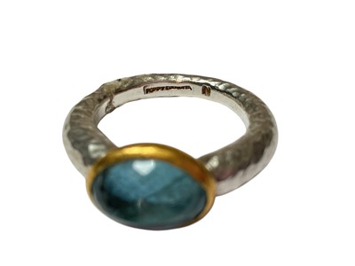 Lot 41 - Contemporary silver and gem set ring by Poppy Dandiya