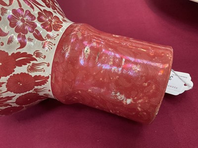 Lot 3 - William de Morgan ruby lustre pottery vase, circa 1900, decorated with foliate patterns, impressed mark and inscribed 'FP' for Fred Passenger, 23.5cm high