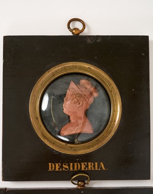 Lot 739 - Set of sixteen 19th century wax profile portraits of European royals