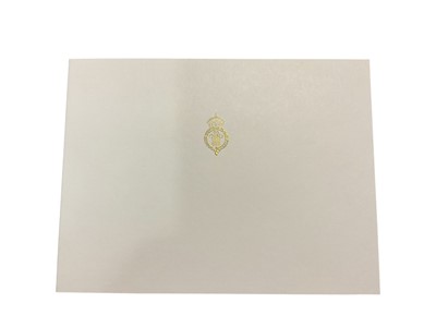 Lot 38 - H.R.H. Prince Charles Prince of Wales (now H.M. King Charles III), signed 1995 Christmas card with gilt Royal cyphers to cover, colour photograph of the relaxed Prince with his two sons in the ga...