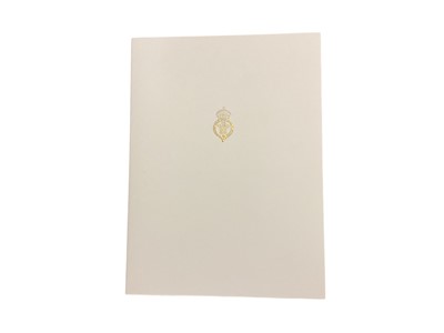 Lot 46 - H.R.H. Prince Charles Prince of Wales (now H.M. King Charles III), signed 2003 Christmas card with gilt Royal cyphers to cover, colour photograph of the relaxed Prince with his two sons in a wind...