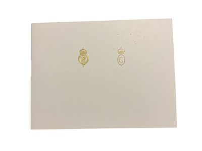 Lot 52 - H.R.H. Prince Charles Prince of Wales (now H.M. King Charles III) and H.R.H. Camilla Duchess of Cornwall (now H.M. Queen Camilla) signed 2009 Christmas card with gilt Royal cyphers to cover, forma...