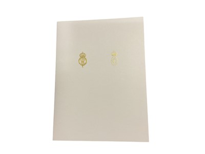 Lot 53 - H.R.H. Prince Charles Prince of Wales (now H.M. King Charles III) and H.R.H. Camilla Duchess of Cornwall (now H.M. Queen Camilla) signed 2010 Christmas card with gilt Royal cyphers to cover, forma...