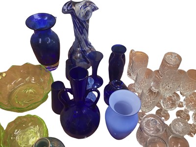 Lot 5060 - Collection of art glass and cut glass to include a Whitefriars Optic vase