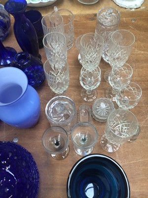 Lot 5060 - Collection of art glass and cut glass to include a Whitefriars Optic vase