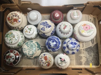 Lot 5061 - Three boxes of ginger jars to include Crown Staffordshire, Masons and Wedgwood