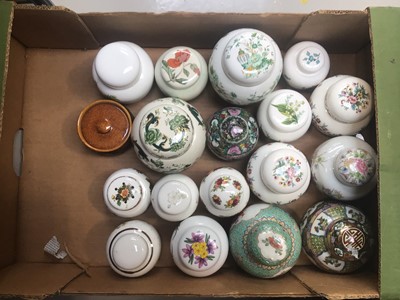 Lot 5061 - Three boxes of ginger jars to include Crown Staffordshire, Masons and Wedgwood