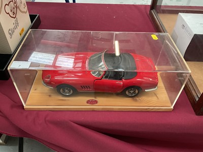 Lot 7 - Ferrari 275 GT5/4 diecast model- HE14 by Enrica (Italy), on wooden plinth with Perspex display case.