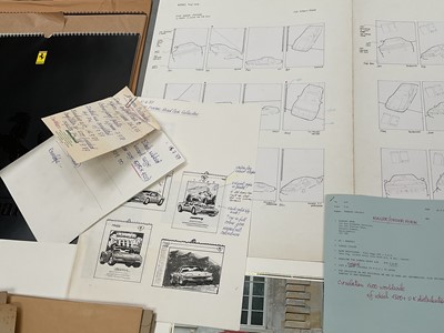 Lot 9 - Ferrari interest- fascinating collection of photographs, design sketches, prints, negatives and slides, all related to the official 1988 Ferrari UK Calendar, together with correspondence and cop...