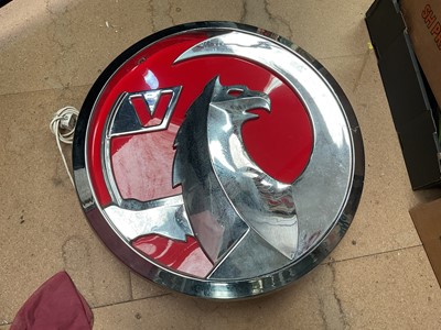 Lot 31 - Contemporary Vauxhall illuminated dealership sign, 72cm in diameter