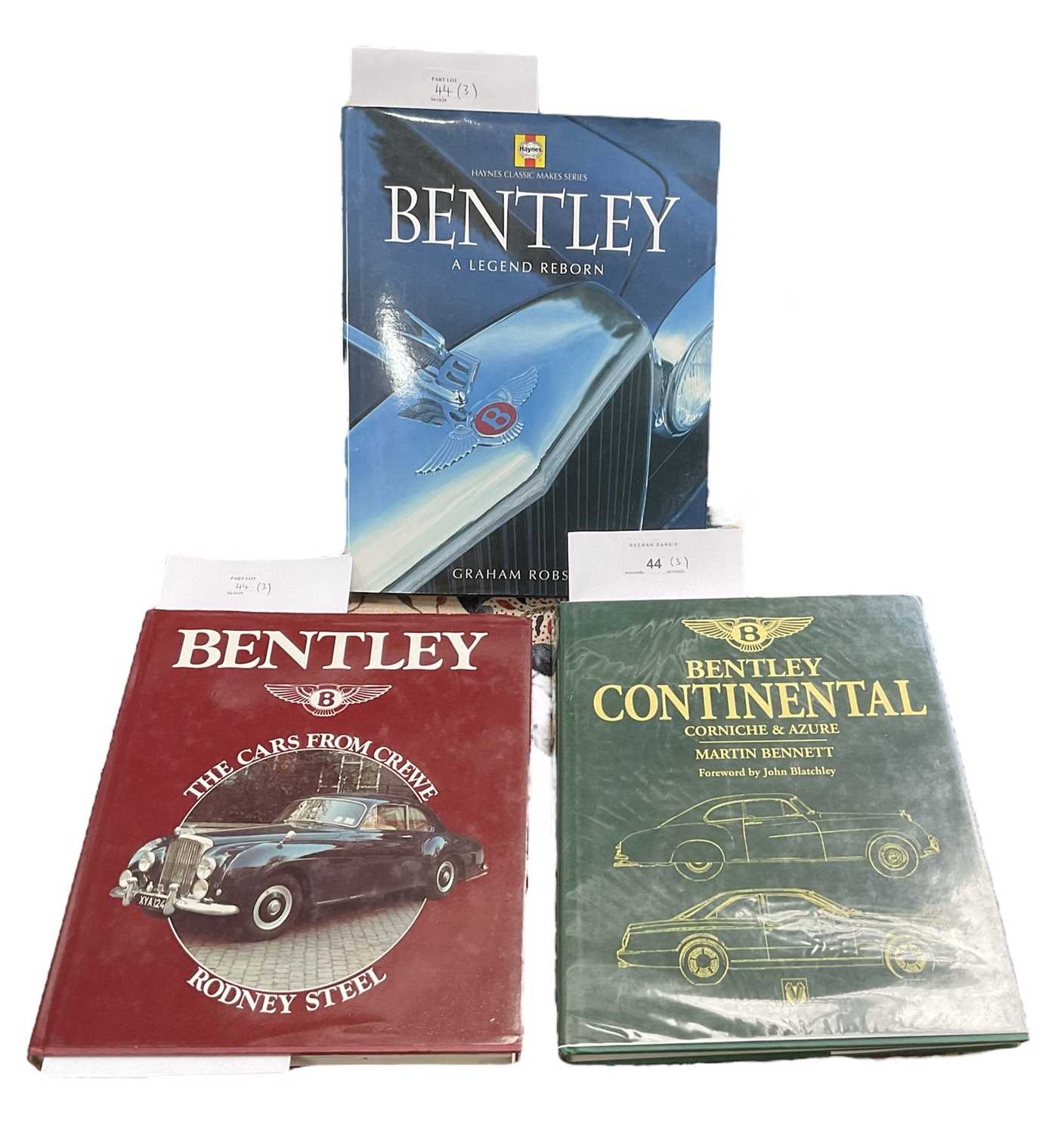 Lot 44 - Three Bentley reference books, 'Bentley Continental' by Martin Bennett, 'Bentley The cars from Crewe' by RodneySteel, 'Bentley A Legend Reborn' by Graham Robson (3)