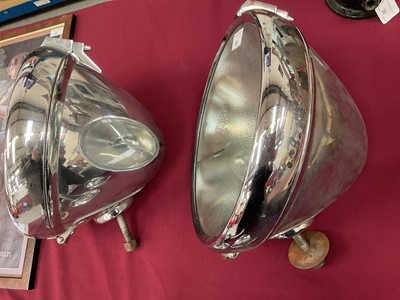 Lot 88 - Pair of 1940s / 50s Lucas P100 headlights.