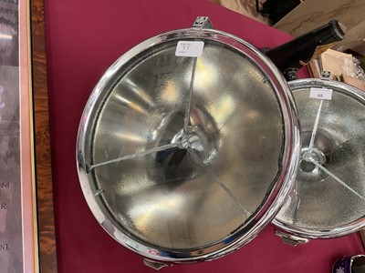 Lot 88 - Pair of 1940s / 50s Lucas P100 headlights.