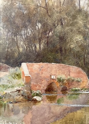Lot 121 - Henry C. Jarvis (1867-1955) watercolour - In the Lambourn Valley, signed, dated May 1911 to label verso , 27cm x 20cm, glazed gilt frame