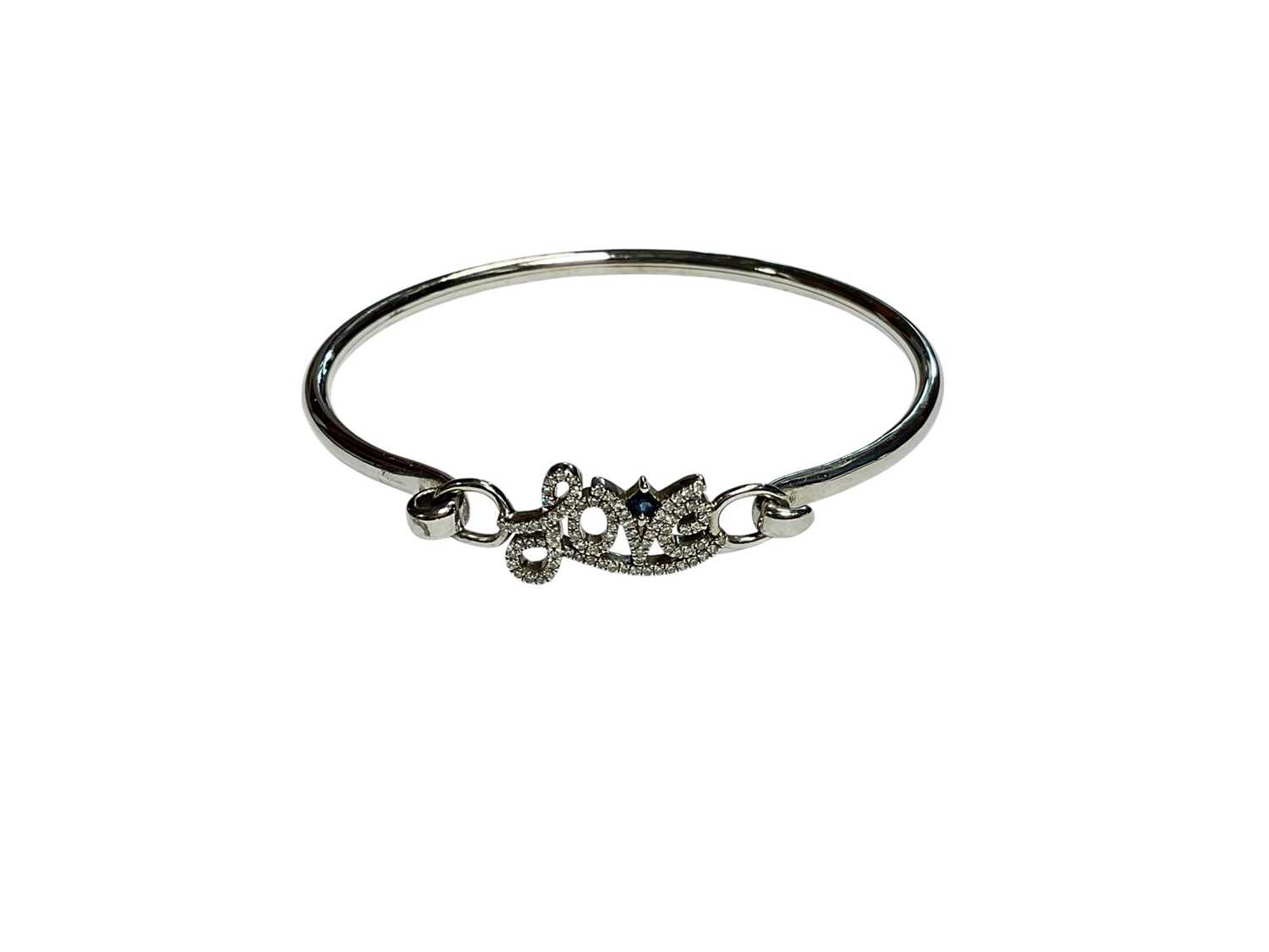 Lot 49 - Vera Wang diamond and sapphire 'Love' bangle, boxed