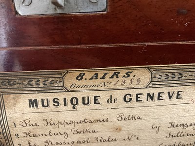 Lot 964 - Fine Nicole Freres Swiss music box playing eight airs, restored in 2000 and with article relating to the restoration