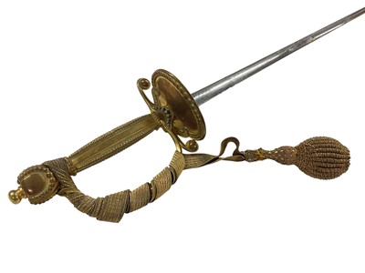 Lot 4 - 20th century British Diplomats' court sword with dress knot and scabbard