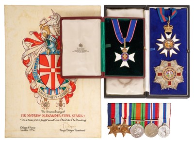 Lot 1 - Fine Diplomatic Order and medal group awarded to Sir Andrew Stark KCMG, CVO, (1916-2006)