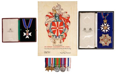 Lot 1 - Fine Diplomatic Order and medal group awarded to Sir Andrew Stark KCMG, CVO, (1916-2006)