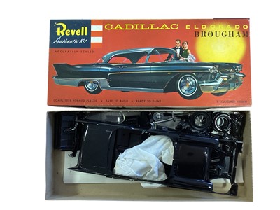 Lot 1858 - Revell Authentic Kit model vehicles including Chevrolet Corvette H-1232:139, Cadillac Eldorado Brougham H-1214:149, 1962 Imperial Crown H-1255:149, White-Fruehauf Gas Truck H-1492, Sumbeam Alpin...