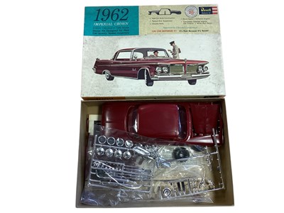 Lot 1858 - Revell Authentic Kit model vehicles including Chevrolet Corvette H-1232:139, Cadillac Eldorado Brougham H-1214:149, 1962 Imperial Crown H-1255:149, White-Fruehauf Gas Truck H-1492, Sumbeam Alpin...