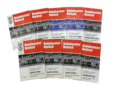 Lot 1133 - Large accumulation of Colchester United programmes, books, related items etc.