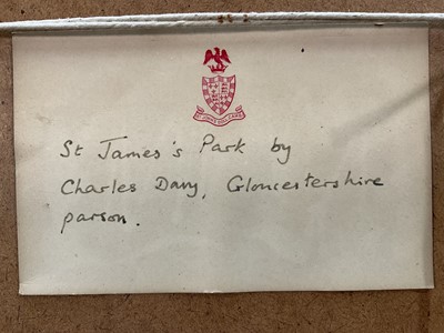 Lot 5112 - Charles Davy (Gloucester Parson) sepia wash study - St James`s Park, London, initialled and dated 1874, in gilt frame, 15cm x 25cm