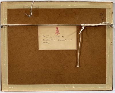 Lot 5112 - Charles Davy (Gloucester Parson) sepia wash study - St James`s Park, London, initialled and dated 1874, in gilt frame, 15cm x 25cm