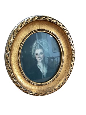 Lot 5120 - After Gainsborough, oval portrait print of Queen Charlotte, wife of George III, in glazed gilt frame