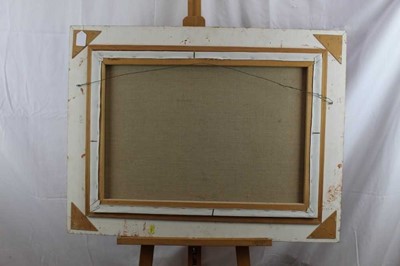 Lot 65 - David Dipnall (1941-2023) oil on canvas - river landscape at dusk, signed, in gilt frame, 50cm x 70cm