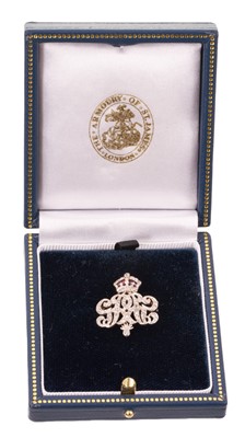 Lot 8 - Fine 1950s Grenadier Guards regimental diamond and ruby brooch