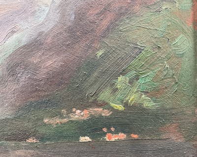 Lot 45 - Pietro Adamo Rimoldi (1869-1939) oil on board, lake scene, and a 19th century gilt frame