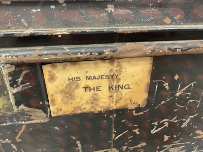 Lot 57 - Victorian Royal military uniform trunk with applied brass plaque engraved 'H.R.H The Duke of York.’
