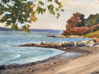 Lot 32 - William Jewell (American) watercolour, Store Beach, Great Diamond Island Maine, signed, 37cm x 53cm, glazed frame