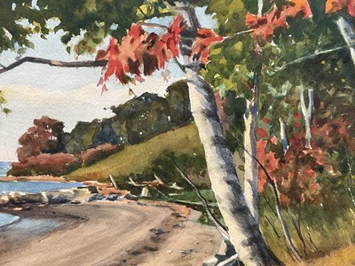 Lot 32 - William Jewell (American) watercolour, Store Beach, Great Diamond Island Maine, signed, 37cm x 53cm, glazed frame