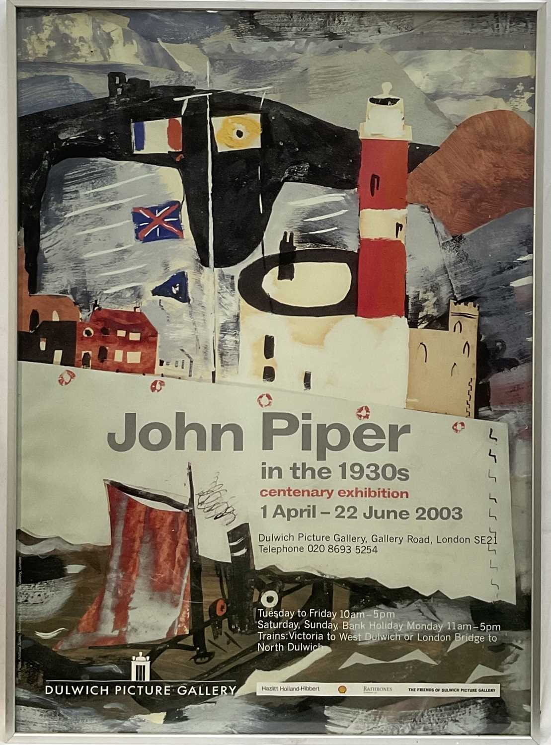 Lot 50 - John Piper centenary exhibition poster, Dulwich Picture Gallery 2003, 69cm x 49cm, glazed frame