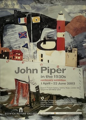 Lot 50 - John Piper centenary exhibition poster, Dulwich Picture Gallery 2003, 69cm x 49cm, glazed frame