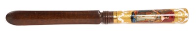 Lot 54 - 19th century letter opener with porcelain handle, commemorating the coronation of H.M.Queen Victoria