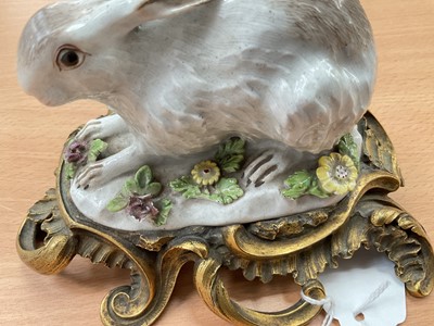 Lot 109 - Mid 18th century Meissen rabbit