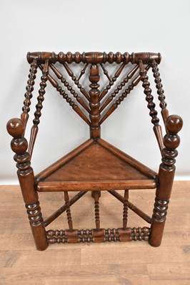 Lot 17th century style fruitwood turners chair