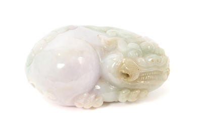 Lot Chinese jade carving of a foo dog