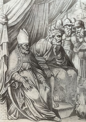 Lot 60 - 19th century watercolour after Raphael - Eleazar and Joshua and the tribes of Israel, 23cm x 29cm, glazed frame